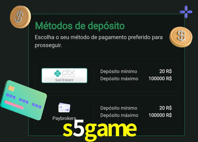 O cassino s5game oferece uma grande variedade de métodos de pagamento